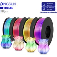 Transparent gradient PLA filament bundle multi-color, neatly wound gradient multi-color PLA 3D printer filament 1.75mm ±0.02mm,