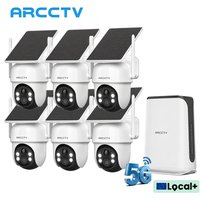 Zestaw kamer solarnych ARCCTV 4MP Wifi do monitoringu zewnętrznego, bezprzewodowy zestaw kamer bezpieczeństwa z alarmem syrenowym, detekcją ludzi, dwu
