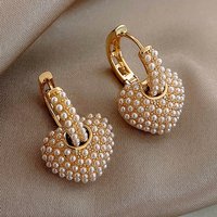 Pearl Earrings Heart Shaped Pendant Fashionable and Cute Girl Earring Minimalist Temperament Fashion Jewelry Girl Christmas Gift image 4