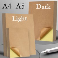 A4/A5 20/50pcs Brown Self-Adhesive Paper Sticker For Inkjet Laser Printer Copier Light Dark Adhesive Backed Kraft Paper Label