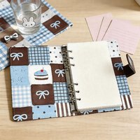 A6 Blue Loose Leaf Notebook With Magnetic Buckle DIY Binder Photocards Collect Book Diary Agenda Planner Cover Album Stationery
