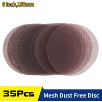 20/35 PCS 6 Inch Mesh Sanding Discs 150mm Hook & Loop 80-600 Grit Dust Free Net Sander Anti-Blocking Sandpaper For Wood Car