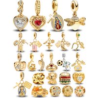 925 Silver Plated Crown Lion Holy Mother Golden Series Truck Bead Fit DIY Bracelet Making Gift Of High Quality Jewelry