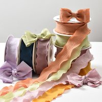 10Yards*4cm Wave Lace Pleated Ribbon For Flower Bouquet Gift Packaging Bows DIY Wedding Party Decoration
