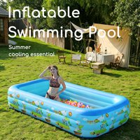 Inflatable Pool, Higher Kids Swimming Pool for Indoor or Outdoor, Ocean World Inflatable Bathtub with Inflatable Soft Floor
