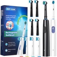 Electric Toothbrush Deep Clean Whitening Teeth for Adult Toothbrush Rotation Ultrasonic Toothbrush with 4 Replacement Heads