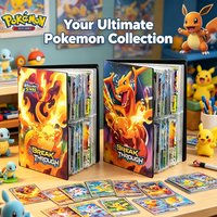 In Stock new Charizard Pokémon Card Binder, 240-Card Capacity Album for VMAX/GX/EX, Durable Collector’s Folder & Kids Toy Gif