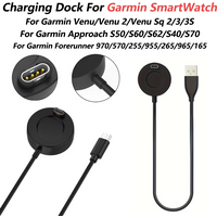 USB Type C harging Station for Garmin Vivoactive 3, 4, 4S, Fenix 5, 5S, 5X, 6, 6S, 6X, And Venu 2, 2S, Sq