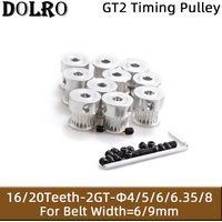 3D Printer Parts GT2 Timing Pulley 16 Tooth 2GT 20 Teeth Aluminum Bore 5mm 8mm Synchronous Wheels Gear Part For Width 6mm 10mm