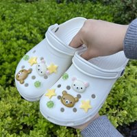 Cartoon Bear Cat Star Shoe Charms Clover Clog Shoes Decorations DIY Accessories for Garden Sandals Kids Gifts