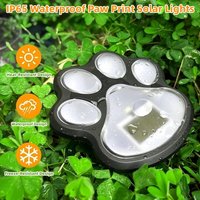 1/4/8Pcs Paw Print Solar Light Outdoor,Solar Dog Paw Light for Garden Decorations,Solar Powered Yard Cat Puppy Lights for Lawn