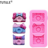 Moule en silicone pour appareil photo de dessin animé, résine, coque de téléphone, ULde tête, carte de cheveux, accessoires de bijoux, moule à gâteau au chocolat