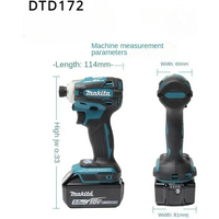 Makita DTD172 18V LXT Cordless Brushless Impact Driver 180 N·M Power Electric Drill for Wood Bolt T-Mode