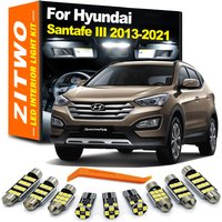 ZITWO 9Pcs Indoor Lamp For Hyundai Santafe Santa Fe DM MK3 3 III 2013 2014 2015- 2018 2019 2020 2021 LED Bulb Interior Light Kit