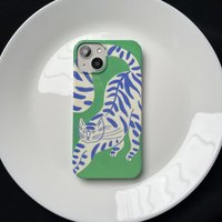 insRetro White Tiger Phone Case for iPhone 17 16 15 14 13 12 11 Air Pro Max X XS XR XSMax 7 8 Plus Glossy Film Hard PC Cover