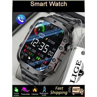 AliExpress LIGE New Rugged Military Smart Watch Men Bluetooth Call Heart Rate Monitor IP68 Waterproof Outdoor Cycling Sports Smartwatches