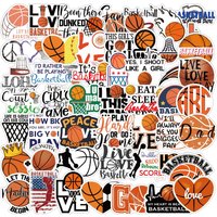 50pcs Cartoon Basketball Stickers, Boy Birthday Gift, Book Decoration, Journal Sticker, PVC Sticker