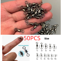 DUTRIEUX 50PCS Bearing Swivel Snap High Carbon Steel Solid Ring – Sea Fishing Lure Rigging Tackle Pesca Saltwater Freshwater