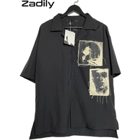 Zadily 2022 été Y2k chemise à manches courtes femmes Patch conçoit boutonné chemisier ample tunique gothique Streetwear femme vêtements haut