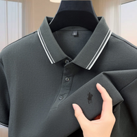 100% high-density pure cotton classic mens summer new item pony embroidery comfortable polo shirt daily commuting breathable top