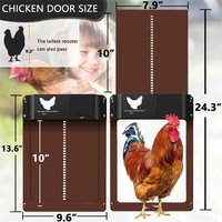 Automatic Chicken House Door Chicken Coop Door Light Sensor Farm Chicken Opener Pets Duck Cage Door Battery Powered