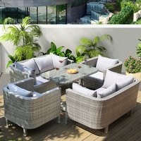 #Outdoor Rattan Sofa and Chair Set Waterproof 2-Seater Modern Design for Garden & Courtyard