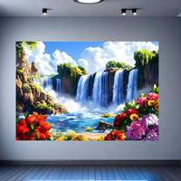 1pc floral waterfall background fabric banner, suitable for party decoration, indoor and outdoor, garden decoration