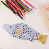 Versatile Creative Fish Pencil Bag Grouper Shape Simulated Pencil Case Cute Funny Stationery Storage Bag Birthday Gift