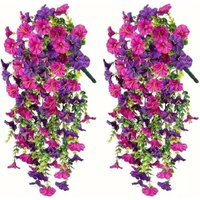 For 2PC Outdoor Courtyard Artificial Flowers Home Wedding Decorations Eucalyptus Morning Glories Silk Flowers