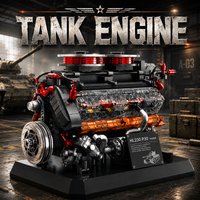 1236-teiliger Kriegsarmee-Tiger-Panzer-Motorblock-Modellbausatz, Simulationsmaschinen-Bausteine, Antriebs-MOC-Bausteine, Technisches DIY-Spielzeug, Feiertagsgeschenke für Erwachsene