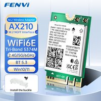 FENVI AX210 WiFi6E M.2 Card BT5.3 Tri Band 5Ghz/6G/2.4G 5374Mbps 802.11AX Wireless NGFF Network WiFi Card Laptop For PC Win10/11