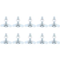 10pcs L Track Double Lug Threaded Stud Nut Fitting Zinc Plated L Track Rail Threaded Stud Fittings Tie Down for Van Pickup Truck