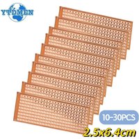 10-30PCS Single Side PCB Board 2.5*6.4cm Universal Experiment Matrix Circuit Board Single Row Continuous Hole 25x64mm Protoboard