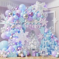 Blue Purple Balloon Snowflake Frozen Balloon Arch Kit,for Baby Shower Birthday Party Bachelor Party Christmas Decoration