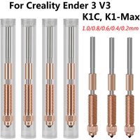 Upgrade K1C Nozzle For Creality K1 Max K1C Ender-3 V3 All-in-one Copper Titanium High Flow 0.2 0.4 0.6 0.8mm Quick-Swap Nozzles