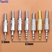 2/5/10pcs 2.5mm 3.5mm Headphone Male Plug Mono Stereo Audio Solder Cable Connector 2/3/4 Pole Earphone Jack Adapter