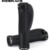 1 Pair Mountain Bike Handlebar Cover Aluminum Alloy Dual Lock Ring Bicycle Grips Ergonomic Comfortable Non-Slip Shockproof