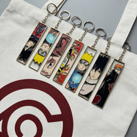 Naruto Anime Metal Hollow Out Keychains Bookmark Cute Jet Manga Fashion Bag Key Tag Jewelry Accessory Key Ring Holder Gift Anime