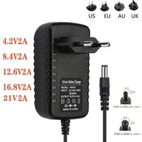 CC 5.5mm ou 3.5mm puissance CAHARGER Li-ion rouge charge pour 1 2 3 4 cordes chargeur de batterie au Lithium 4.2V 8.4V 12.6V 16.8V 2A 2000MA