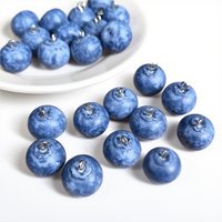 10Pcs 3D Small Blueberry Cute Fruit Ornaments Pendants For Necklaces Bracelets Earrings Key Chain DIY Jewelry Make Accessory