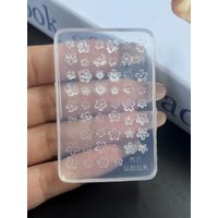 Pcs Silicone Nail Art Mold Flower French Style Five-petaled Flowers 3D Relief Nail Template Nail Art Decorations Manicure Tool
