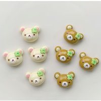 8pcs Removable Cute Bear Charms Shoes Accessories for Clogs Good Luck Clover DIY Durable ABS Material Xmas Party Gifts