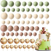 72Pcs Mini Foam Balloons Balls Cake Topper for Christmas Birthday Party Baby Shower Wedding Anniversary Cake Decoration