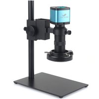 48MP 4K 2K HDMI USB Industrial Digital Video Microscope Camera + Zoom 130X C-Mount Lens USB LED Ring Light For Repair Soldering