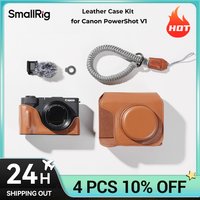 SmallRig PowerShot V1 Camera Leather Case Kit for Canon PowerShot V1 Custom-Fit Design Quick Assembly with Wrist Strap 5385