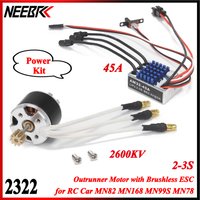 NEEBRC 2322 2600KV Outrunner Motor AM32 45A Brushless ESC for 1/12 RC Car Crawler Monster MN99S MN168 Model Upgrades Power Kit