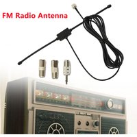 DAB FM Radio Antenna FM Dipole Aerial Audio Plug Connectors 75 Ohms Adhesive Wall Mounting For Stereo Receiver