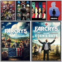 Good Game Of F-Far Cry Five Poster Trendy Wall Art Good Sticker Printed on PP Paper for Living Room Office Bar Decoration