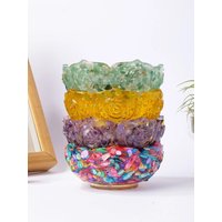 AliExpress Runyangshi 1PC Natural Crystal Gravel Epoxy Resin Lotus Shape Big Bowl Meditation Gift For Home Decor DIY Crystal Delicate Gift