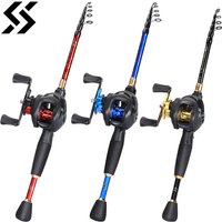 Sougayilang Baitcasting Fishing Set 1.8m 2.1m 2.4m Ultralight Carbon Fiber Rod and 7.2:1 High Speed Reel for Bass Fishing Pesca
